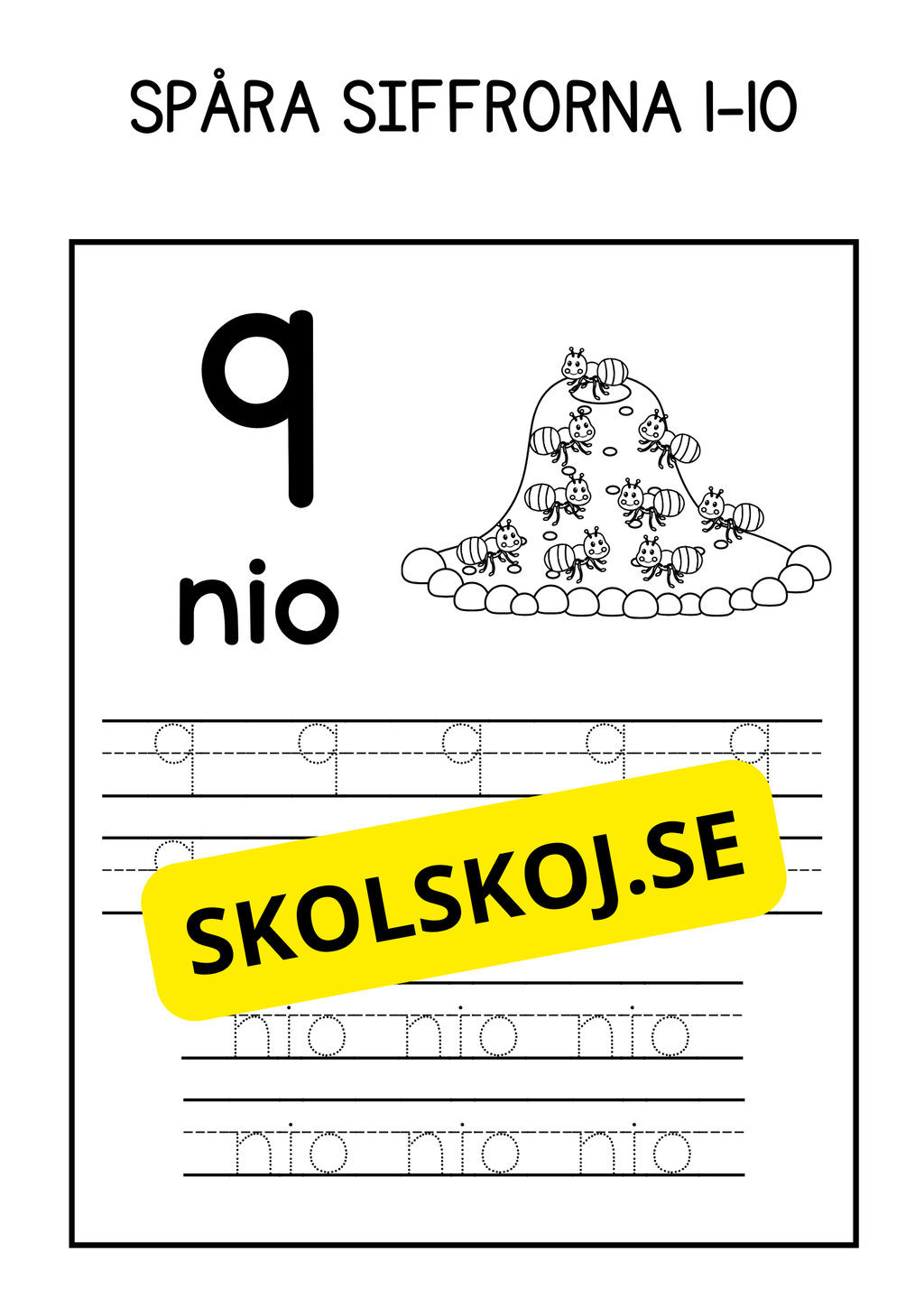Spåra siffrorna 1-10 - Häfte