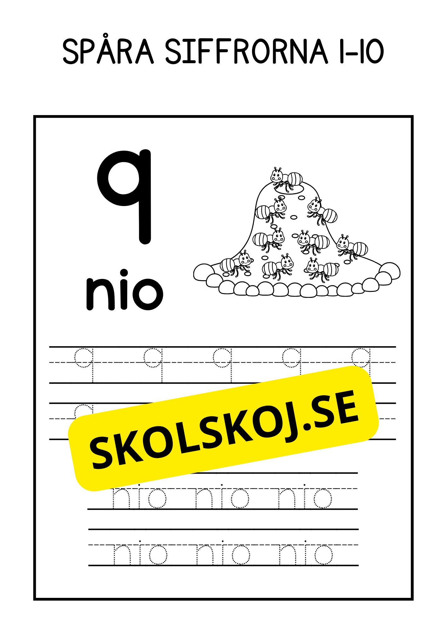 Spåra siffrorna 1-10 - Häfte