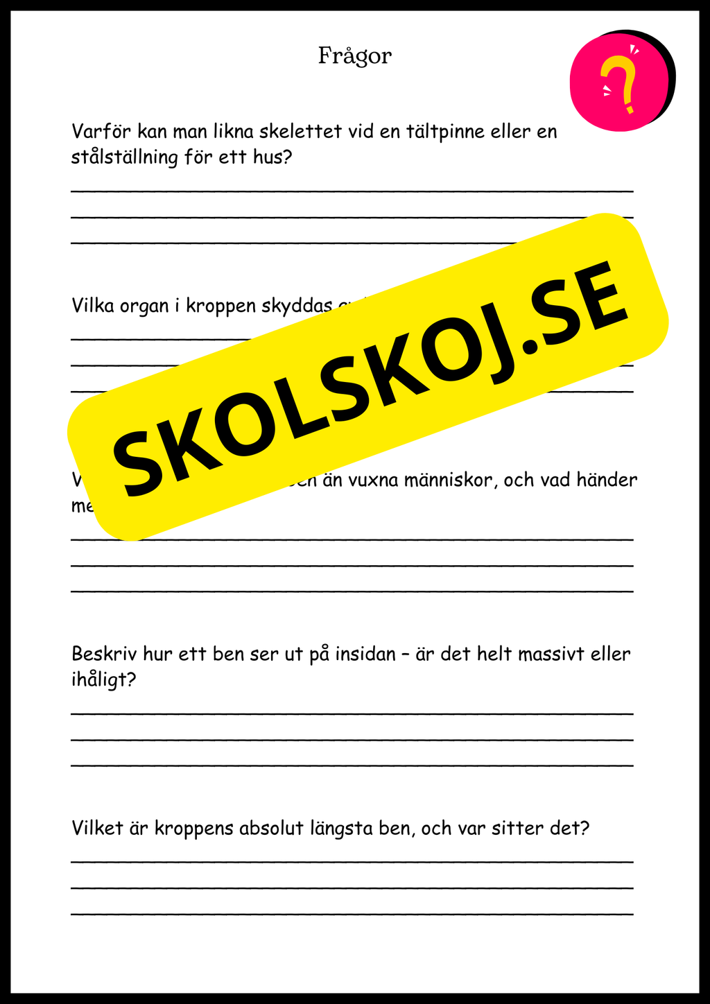 Ben och muskler - Årskurs 4 - 6