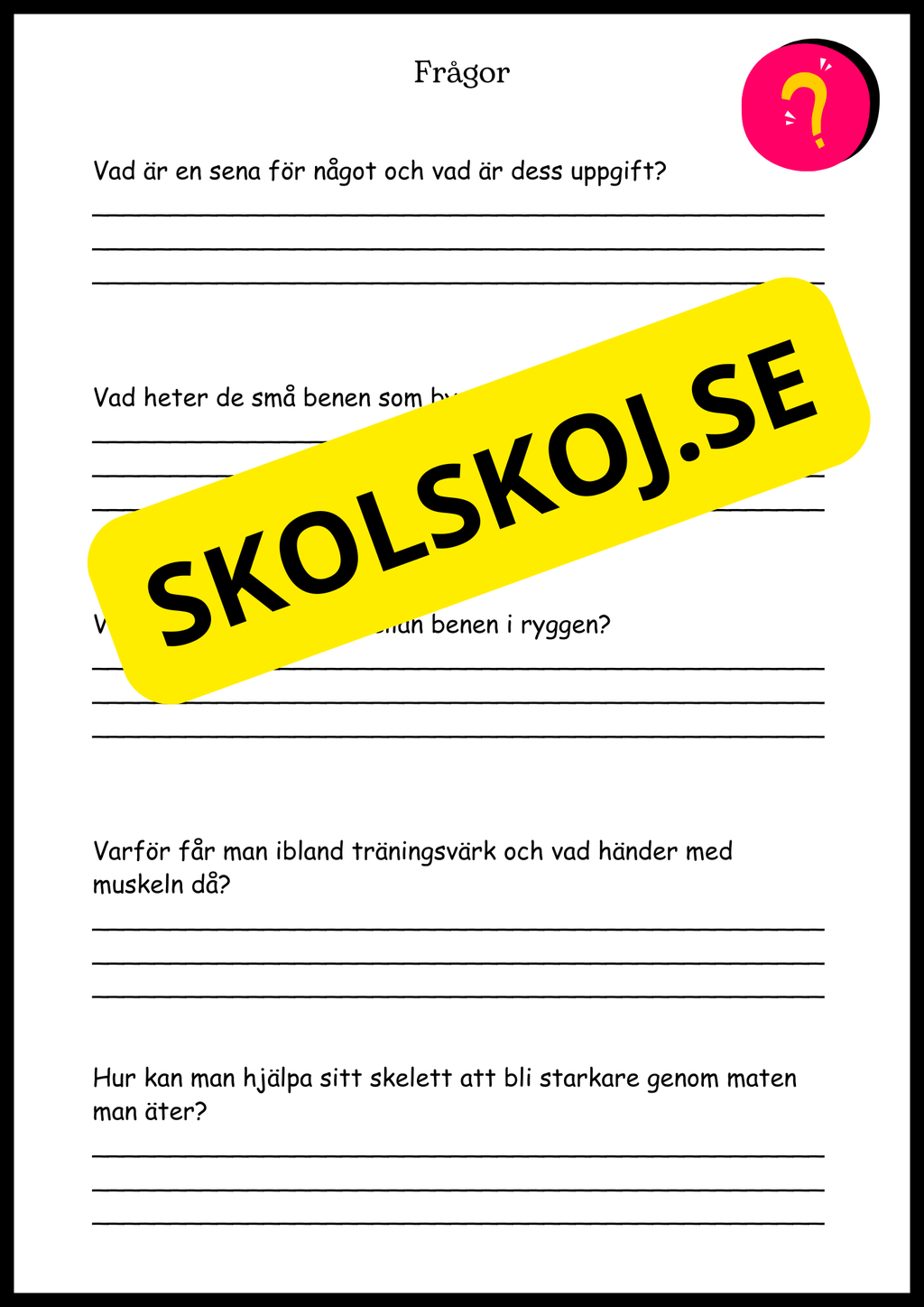 Ben och muskler - Årskurs 4 - 6