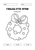 Färglägg efter siffror - Jul