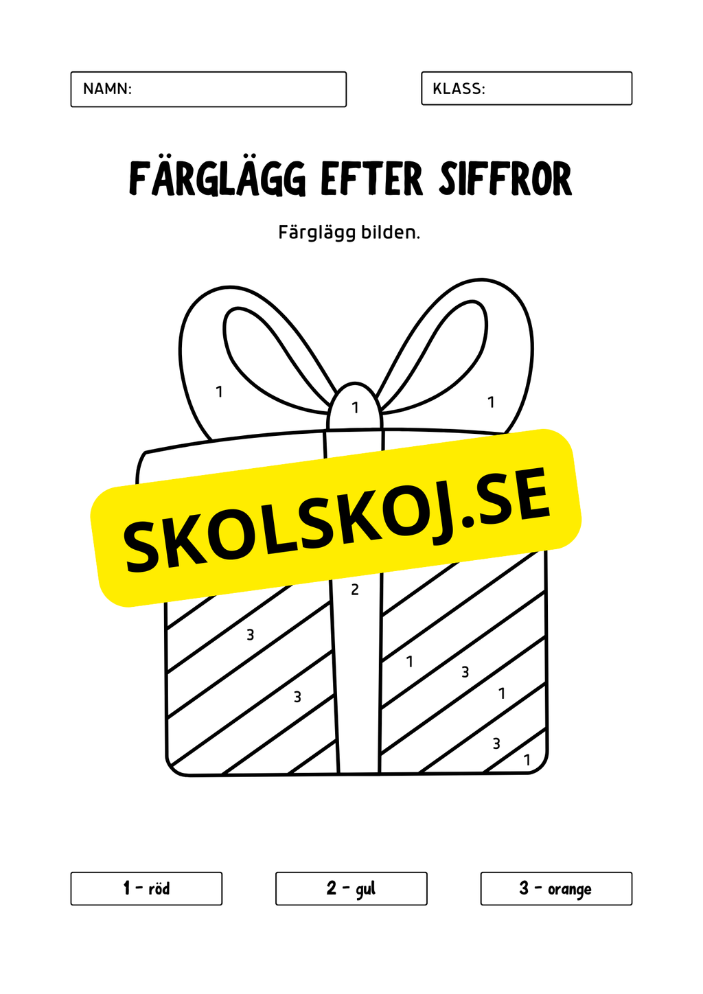 Färglägg efter siffror - Jul
