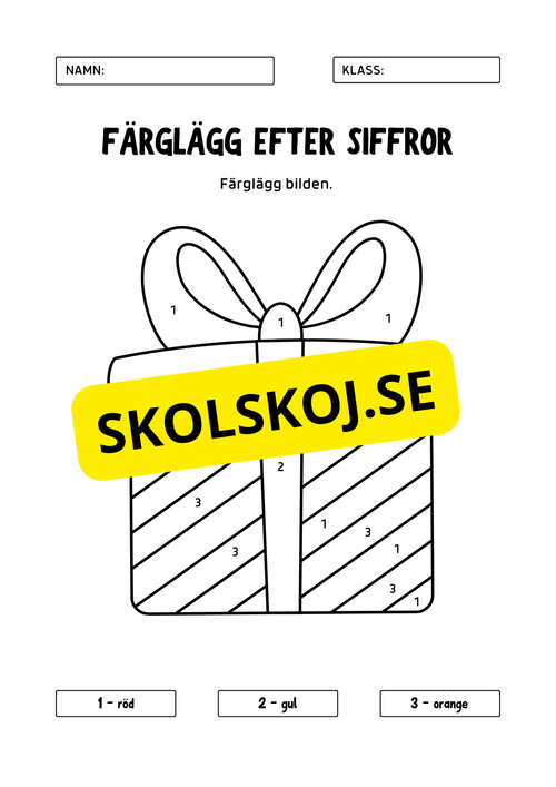 Färglägg efter siffror - Jul
