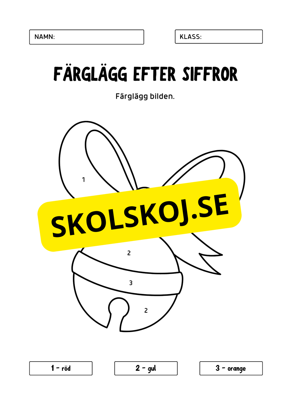 Färglägg efter siffror - Jul