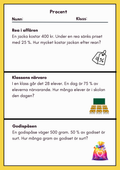 Procent - Häfte - Övningsuppgifter