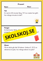 Procent - Häfte - Övningsuppgifter