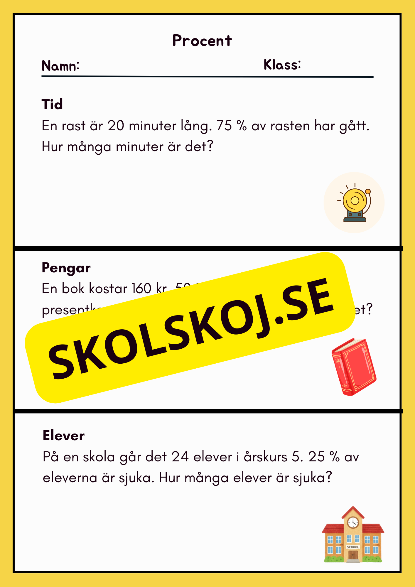 Procent - Häfte - Övningsuppgifter