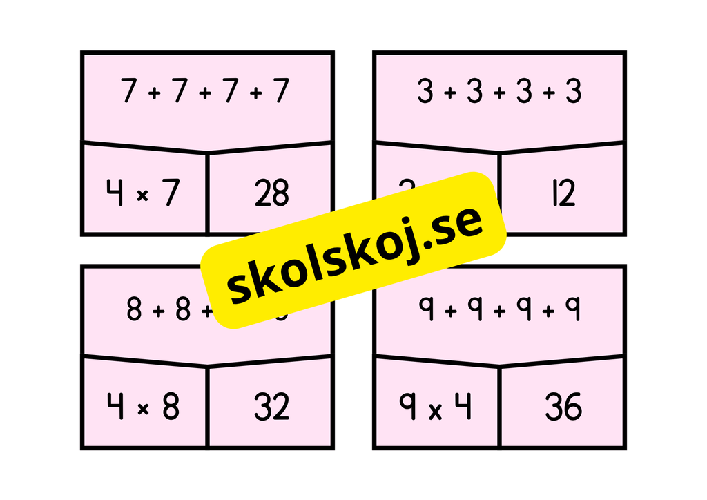 Multiplikations och additions pussel