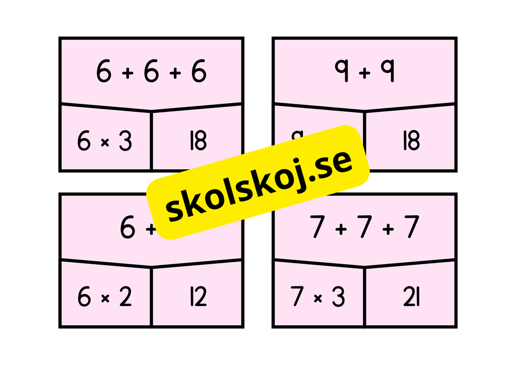 Multiplikations och additions pussel