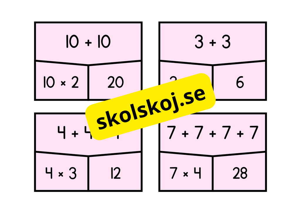 Multiplikations och additions pussel