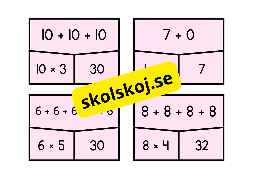 Multiplikations och additions pussel