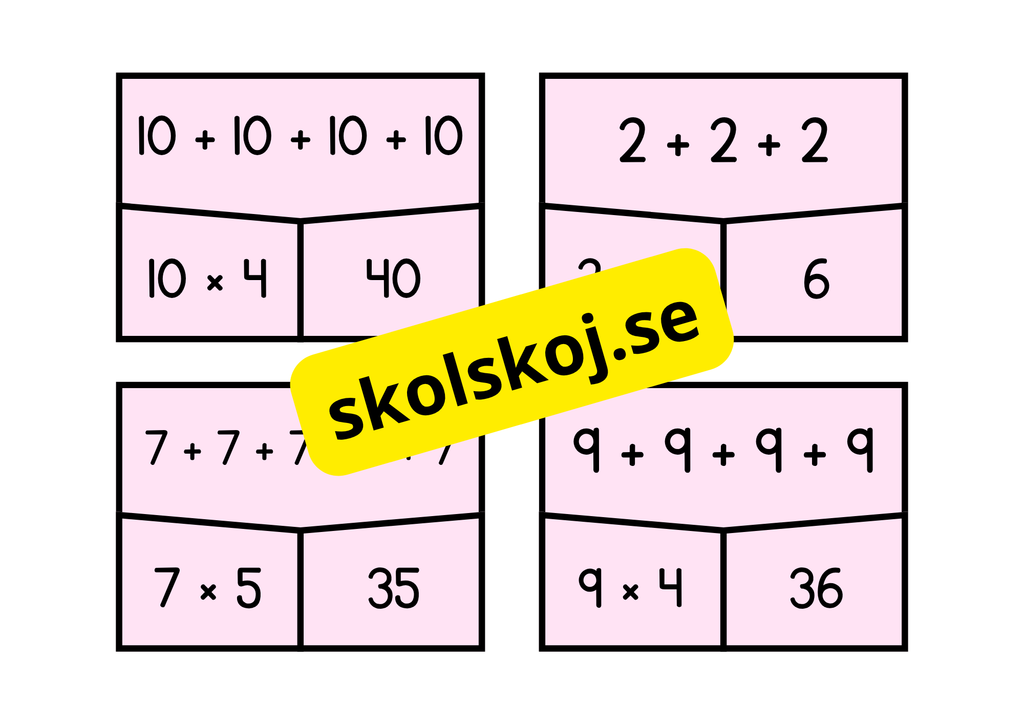 Multiplikations och additions pussel