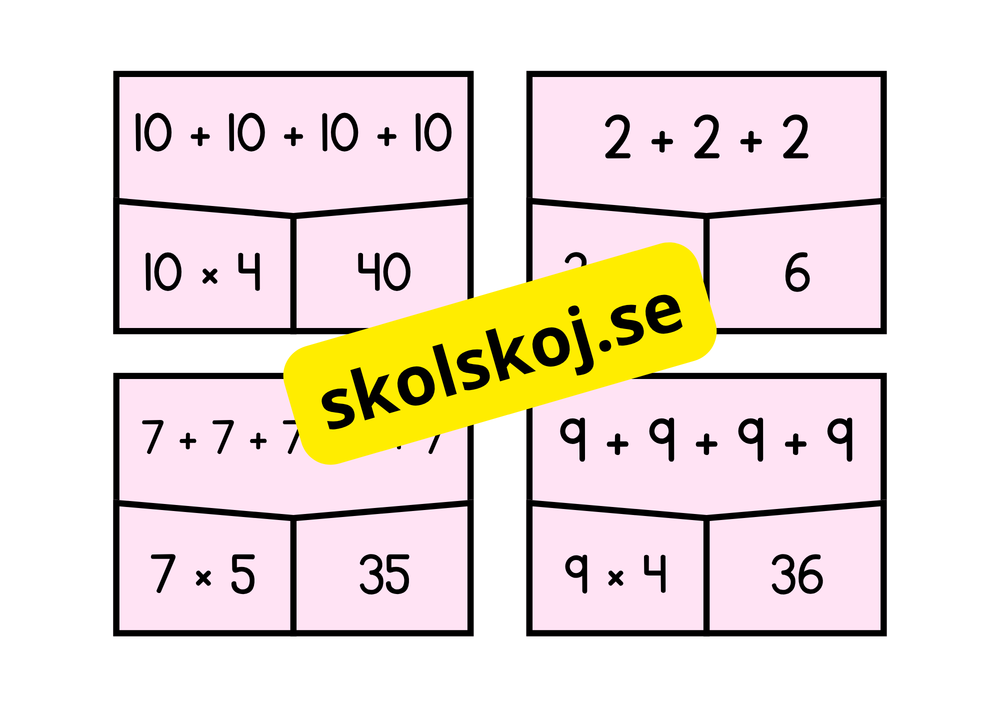Multiplikations och additions pussel