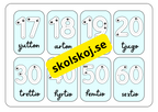 Sifferkort flashkort - A5 format