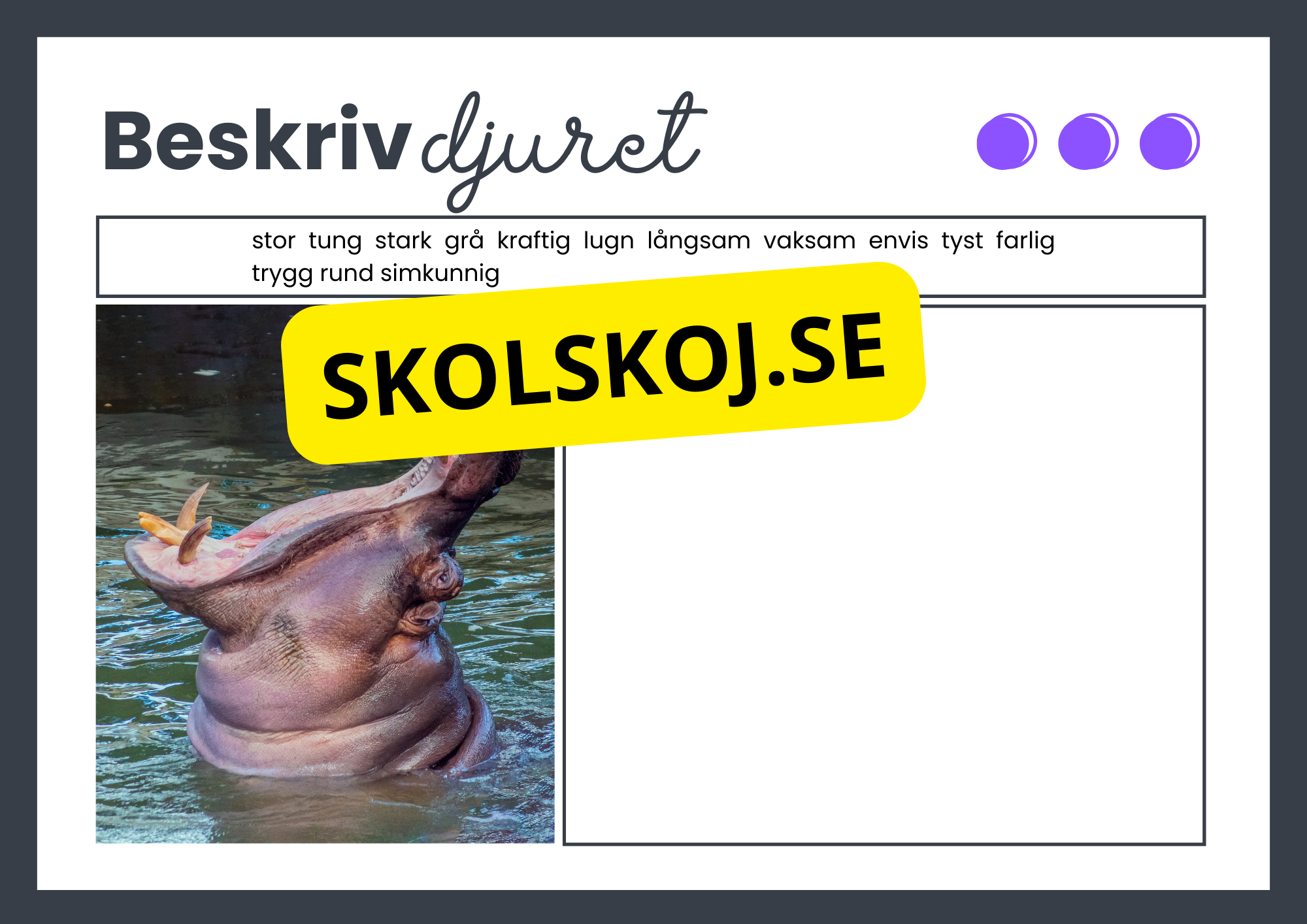 Beskriv djuret - Häfte