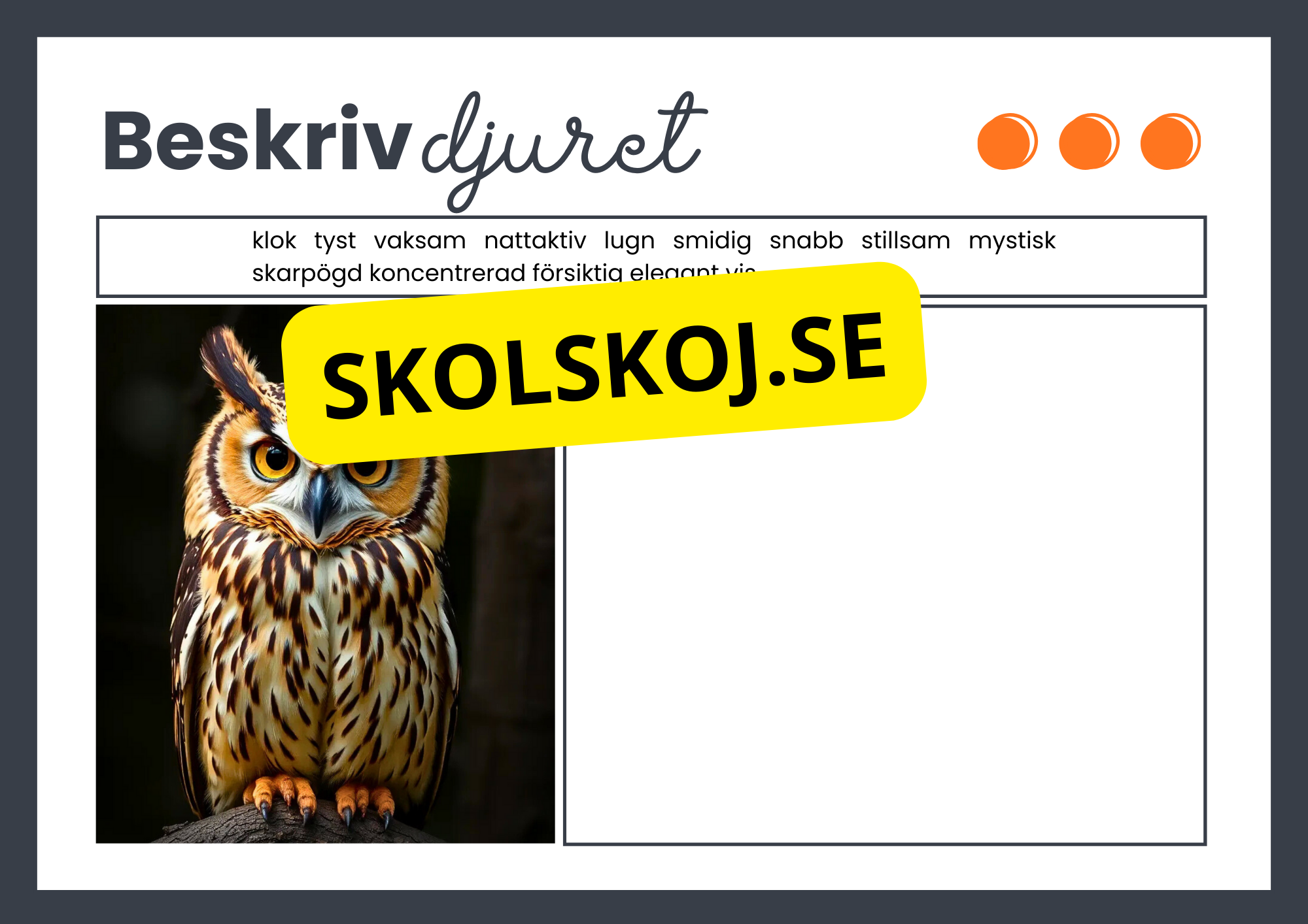 Beskriv djuret - Häfte