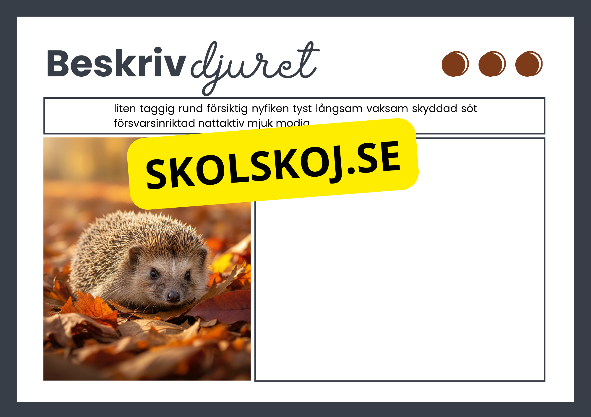Beskriv djuret - Häfte