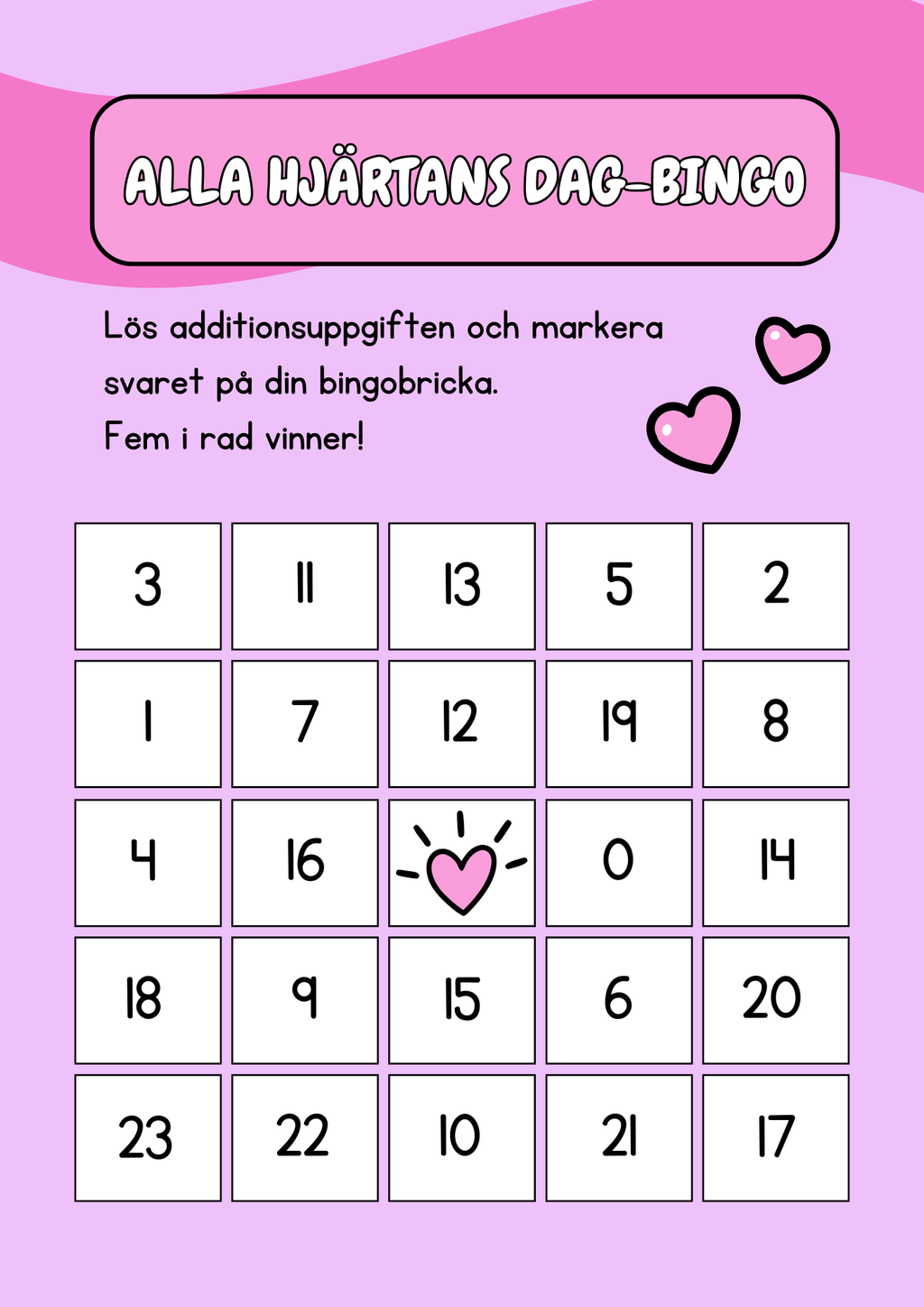 Alla hjärtans dag-bingo