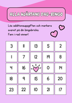 Alla hjärtans dag-bingo