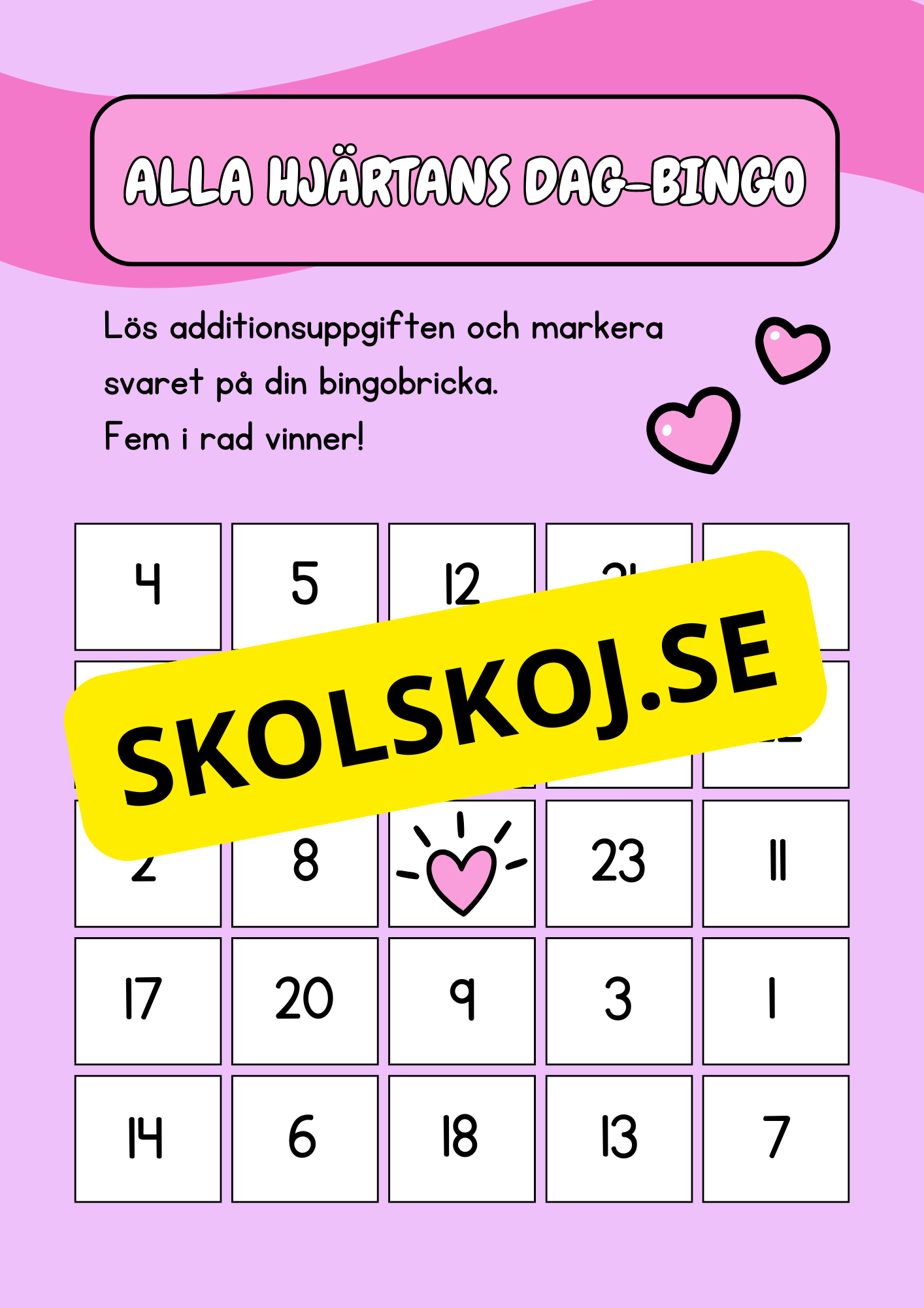 Alla hjärtans dag-bingo