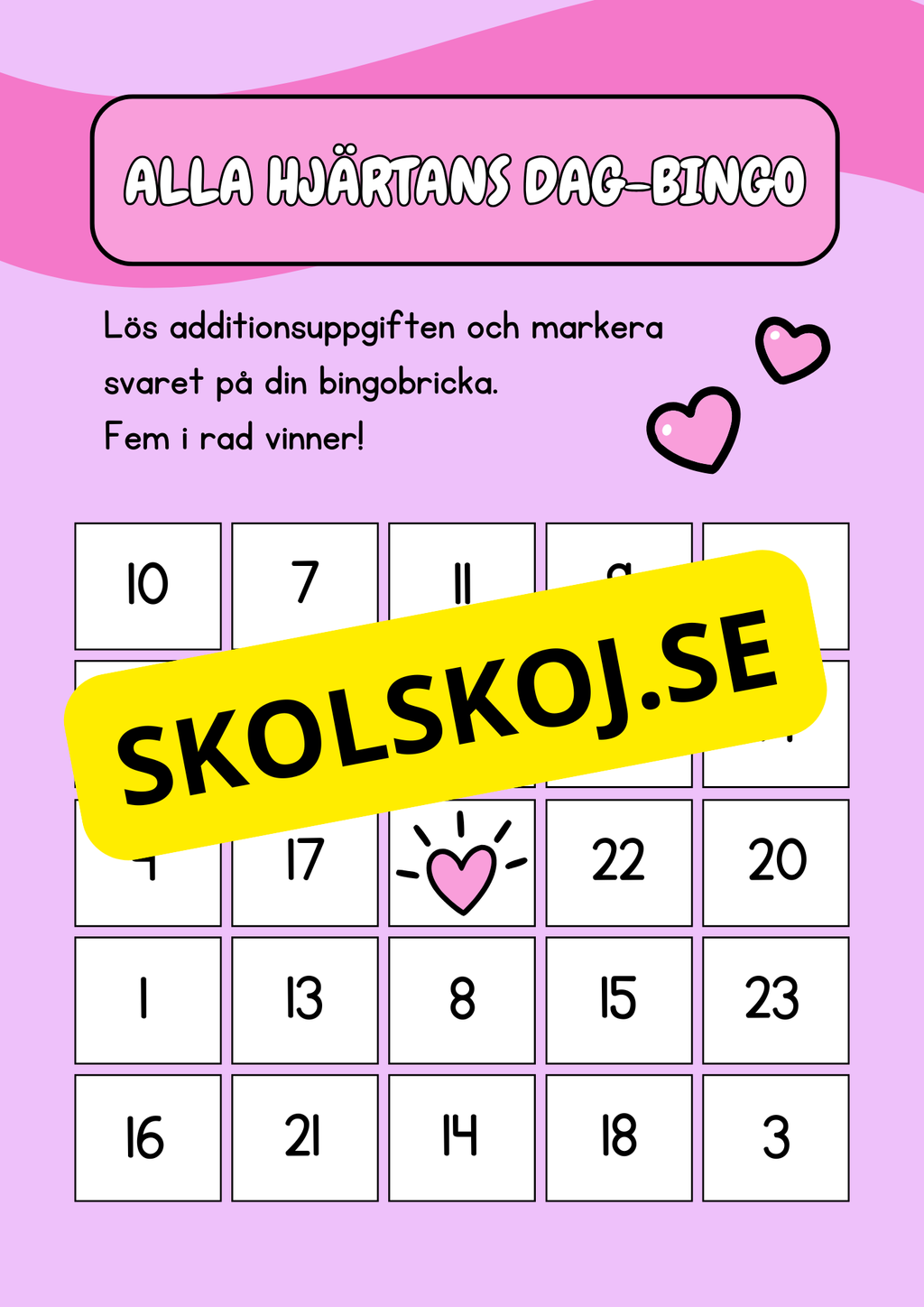 Alla hjärtans dag-bingo