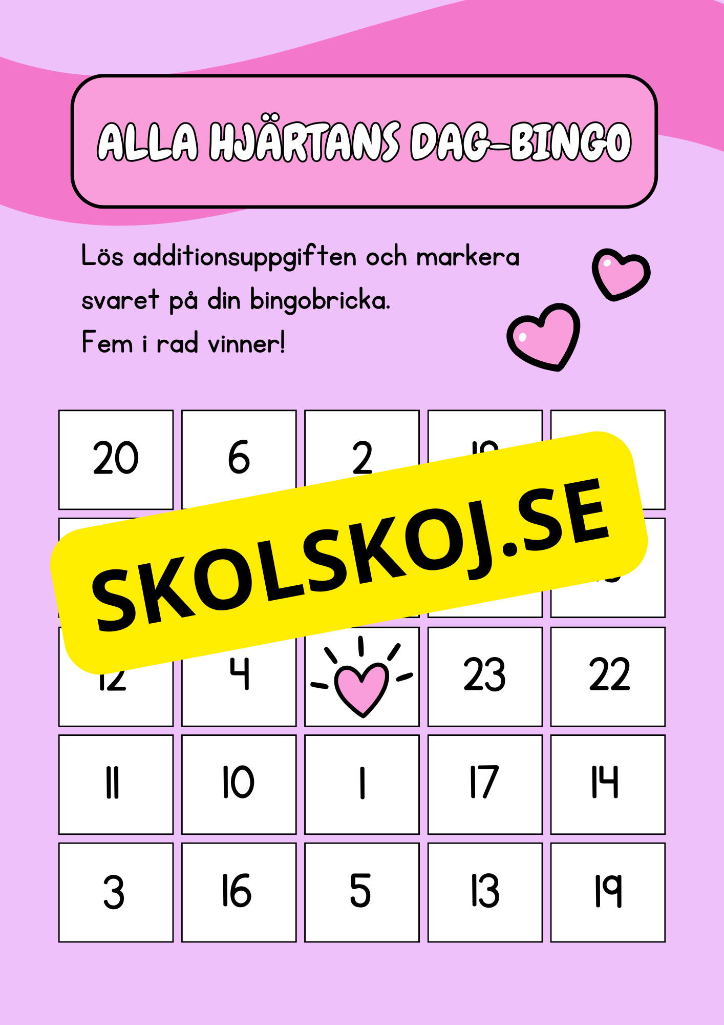 Alla hjärtans dag-bingo