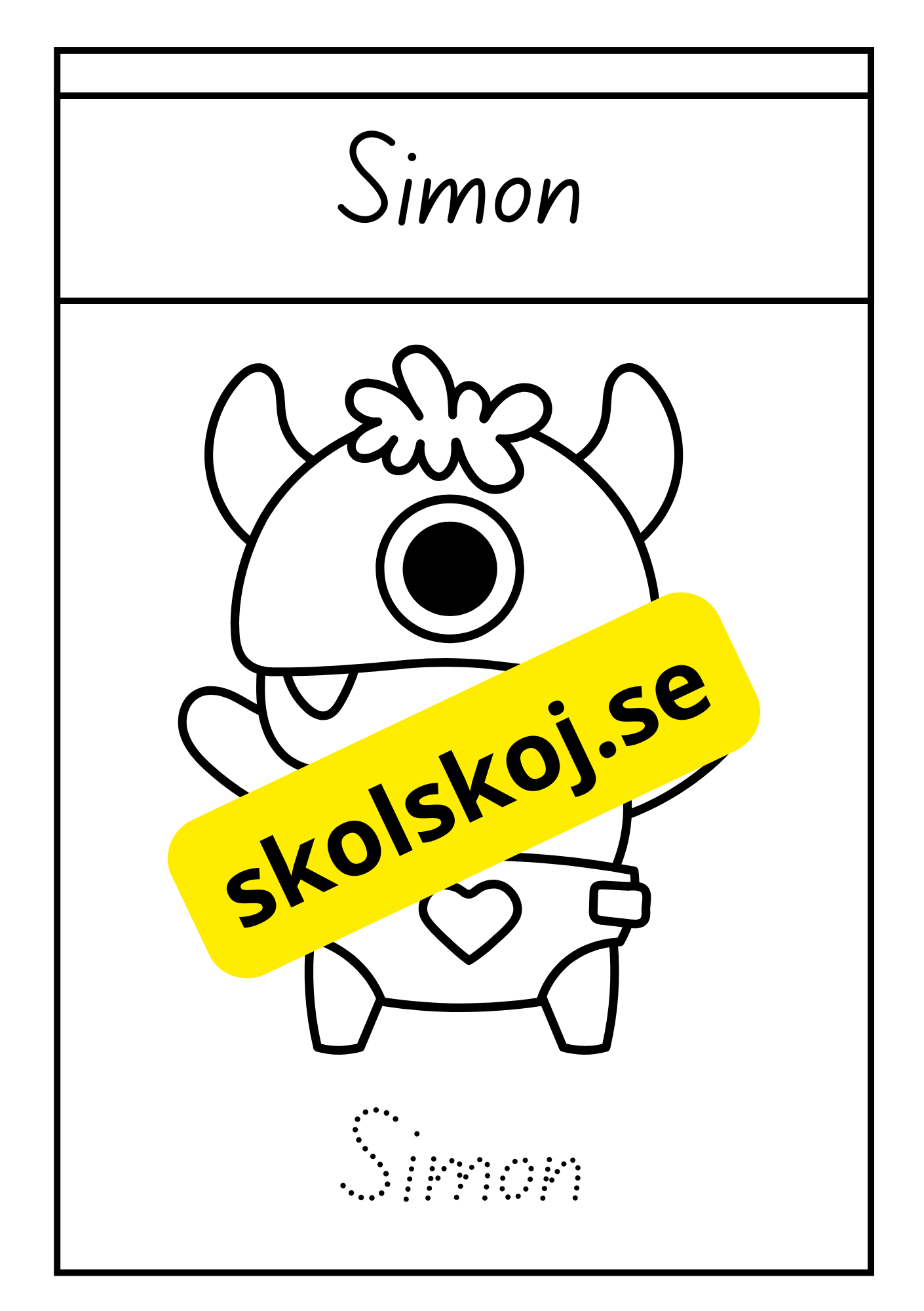 Söta monster - Målarbok