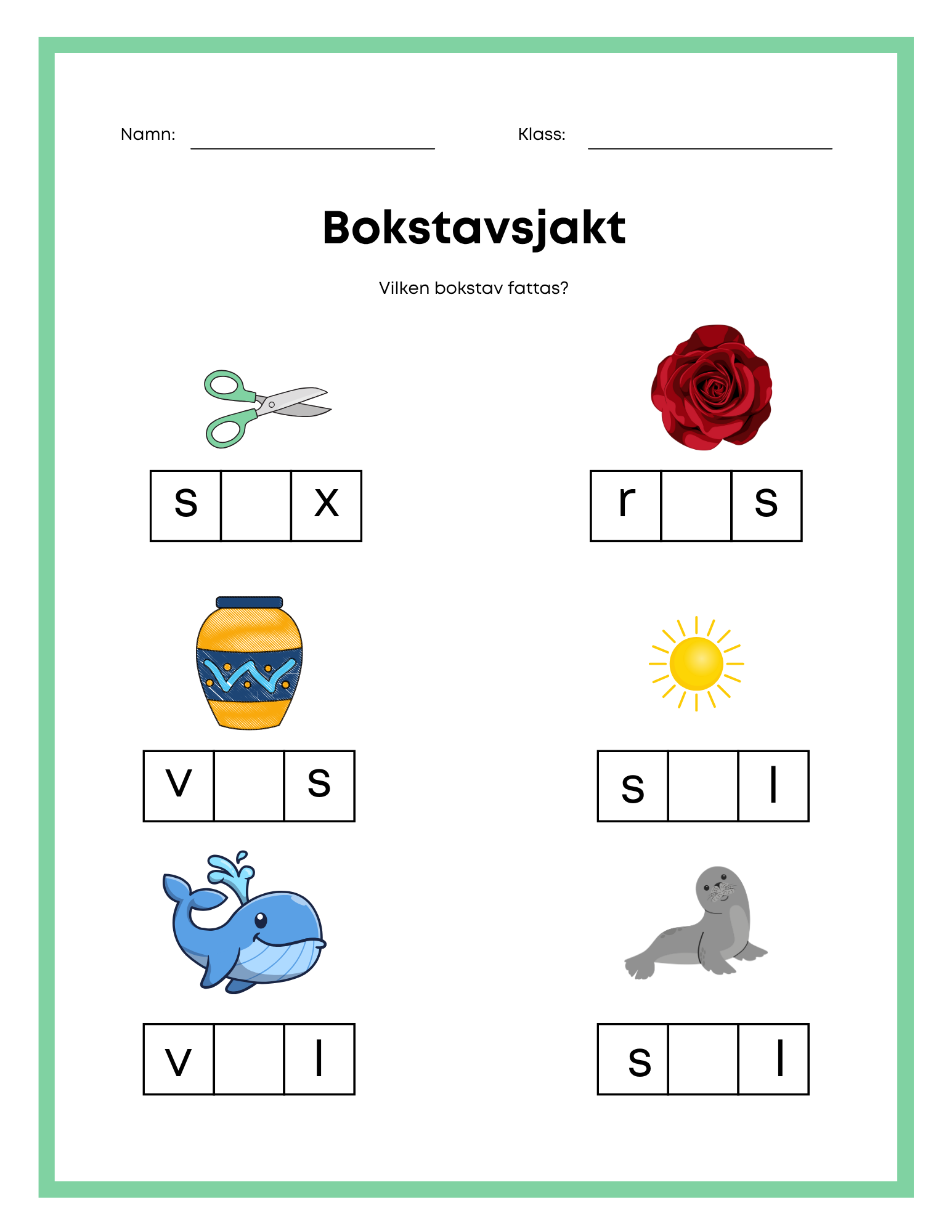 Bokstavsjakt - Vilken bokstsav fattas