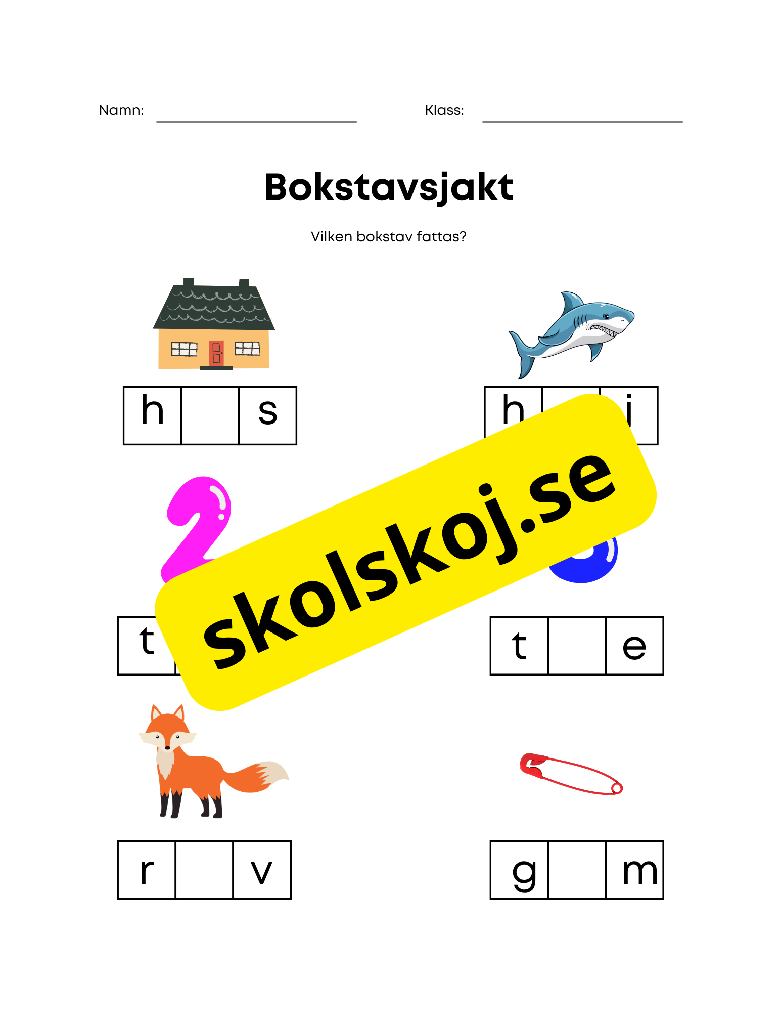 Bokstavsjakt - Vilken bokstsav fattas