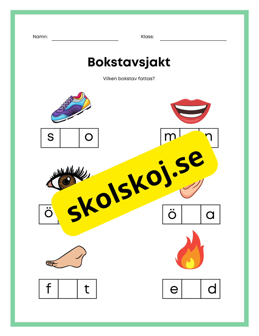 Bokstavsjakt - Vilken bokstsav fattas
