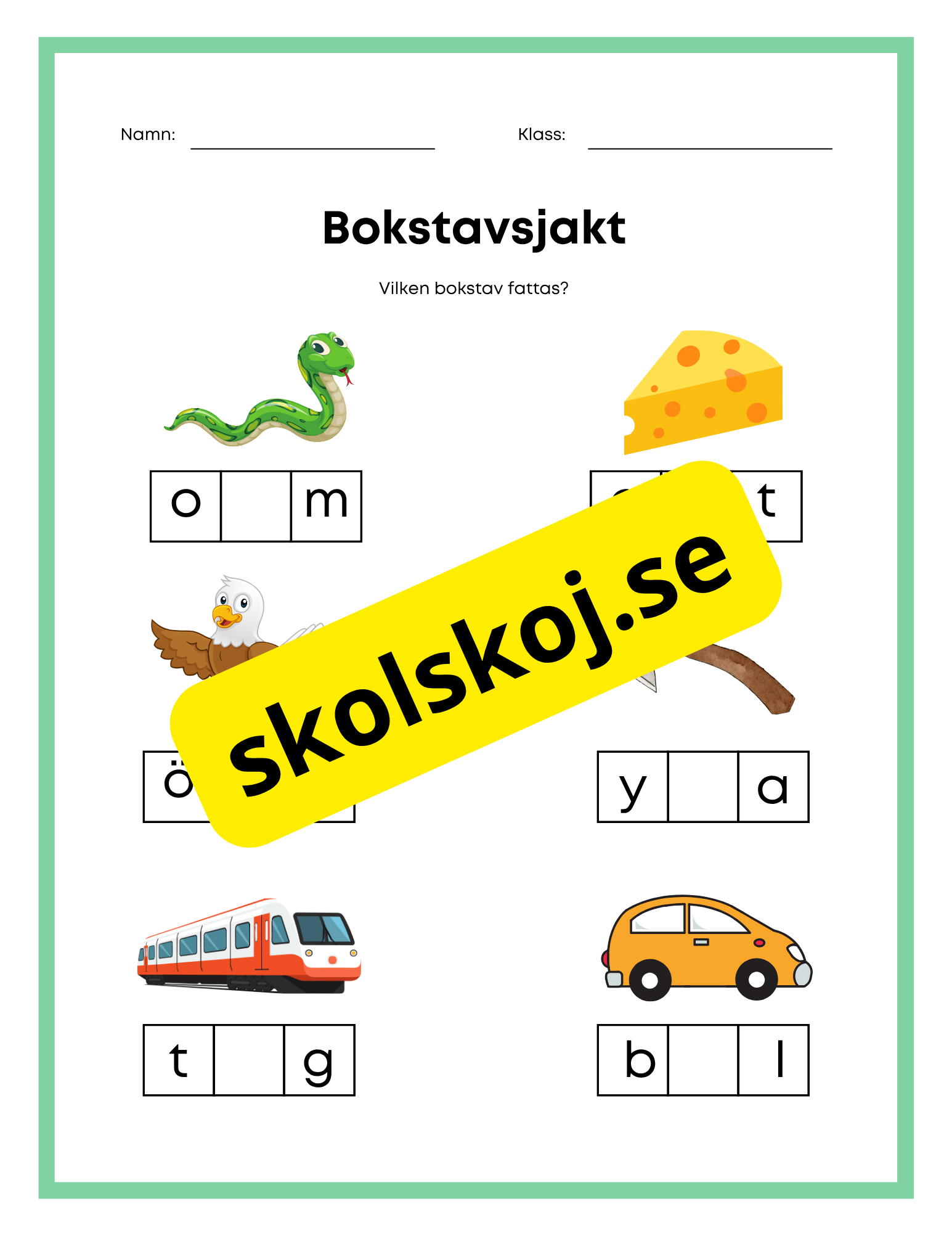 Bokstavsjakt - Vilken bokstsav fattas