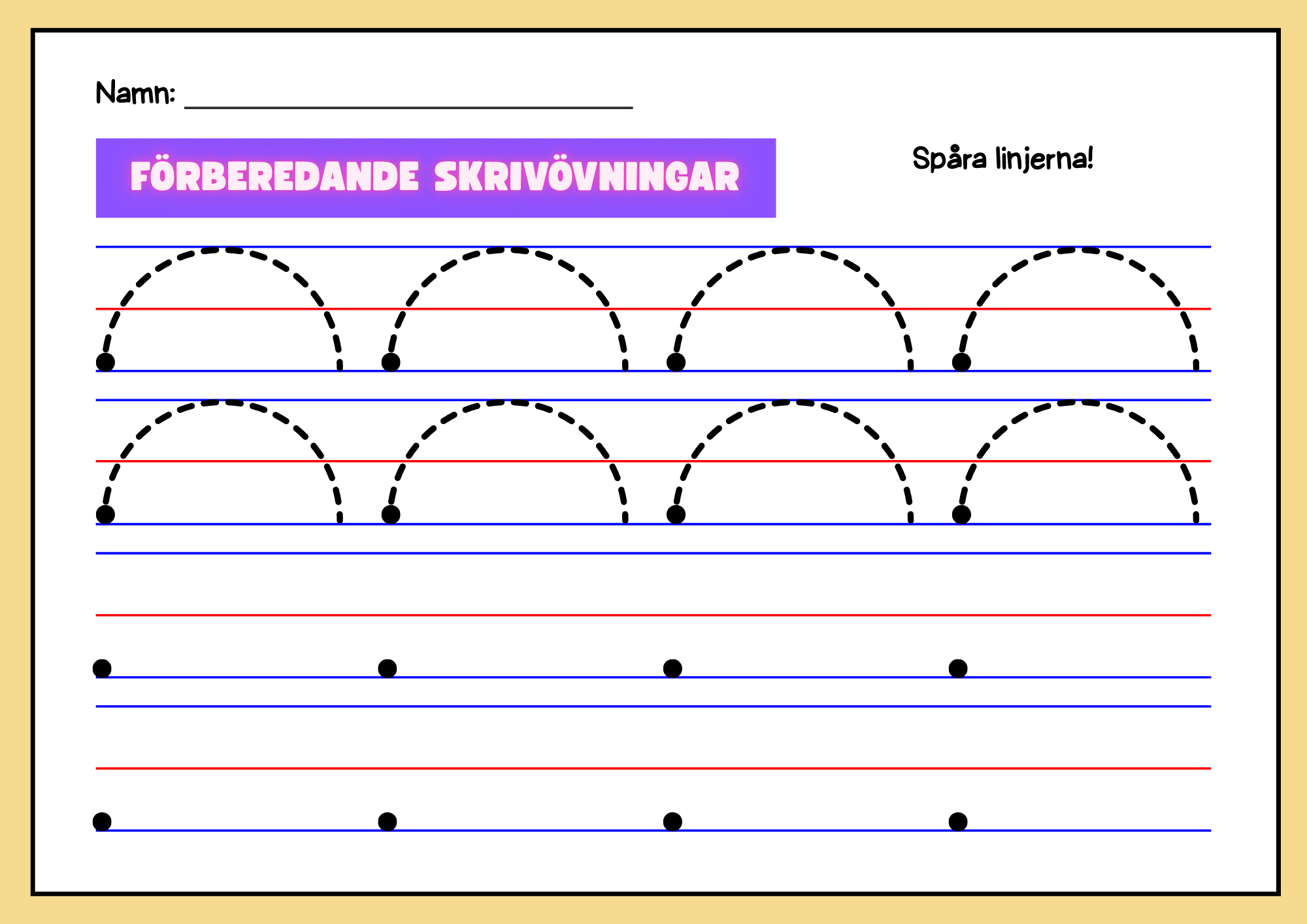Häfte - Förberedande skrivövningar