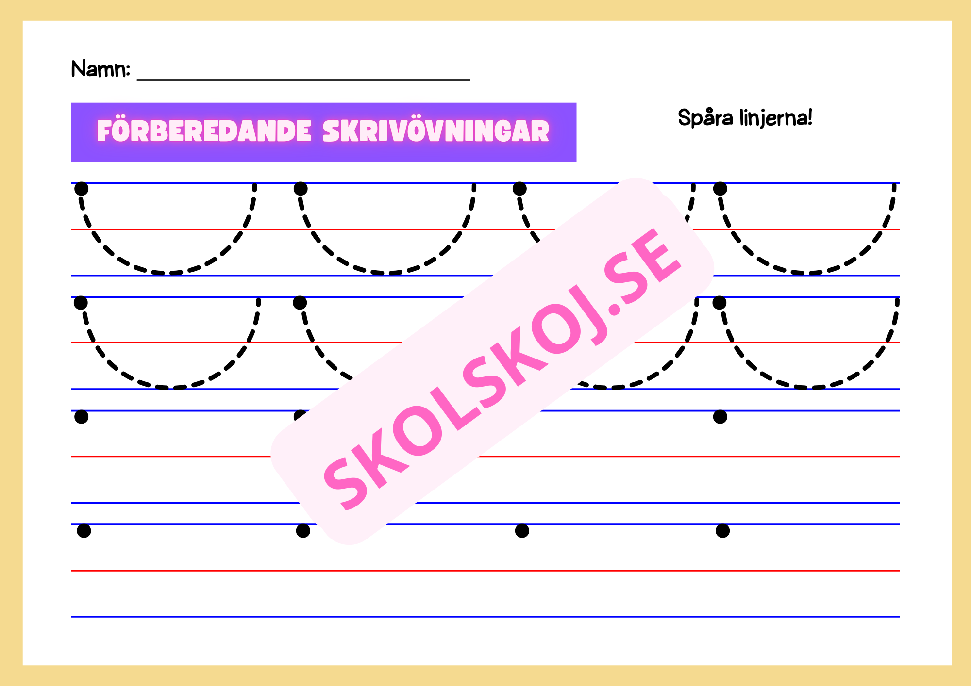 Häfte - Förberedande skrivövningar