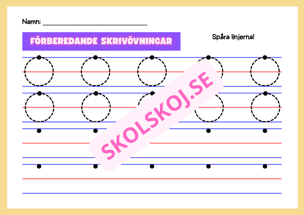 Häfte - Förberedande skrivövningar