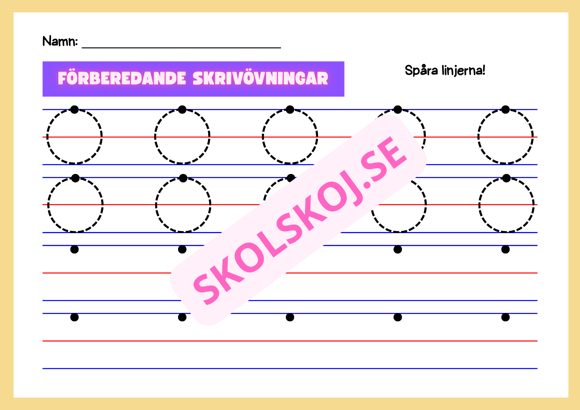 Häfte - Förberedande skrivövningar