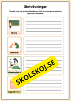 Skrivövningar - Tema yrken