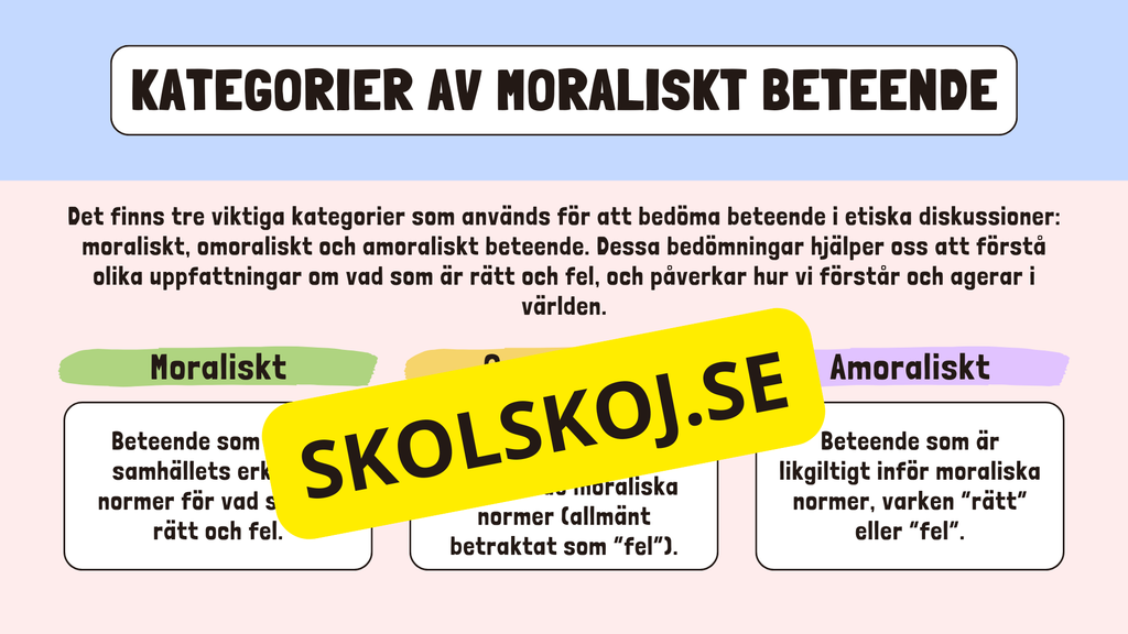 Etik och moral - Årskurs 6 - 9
