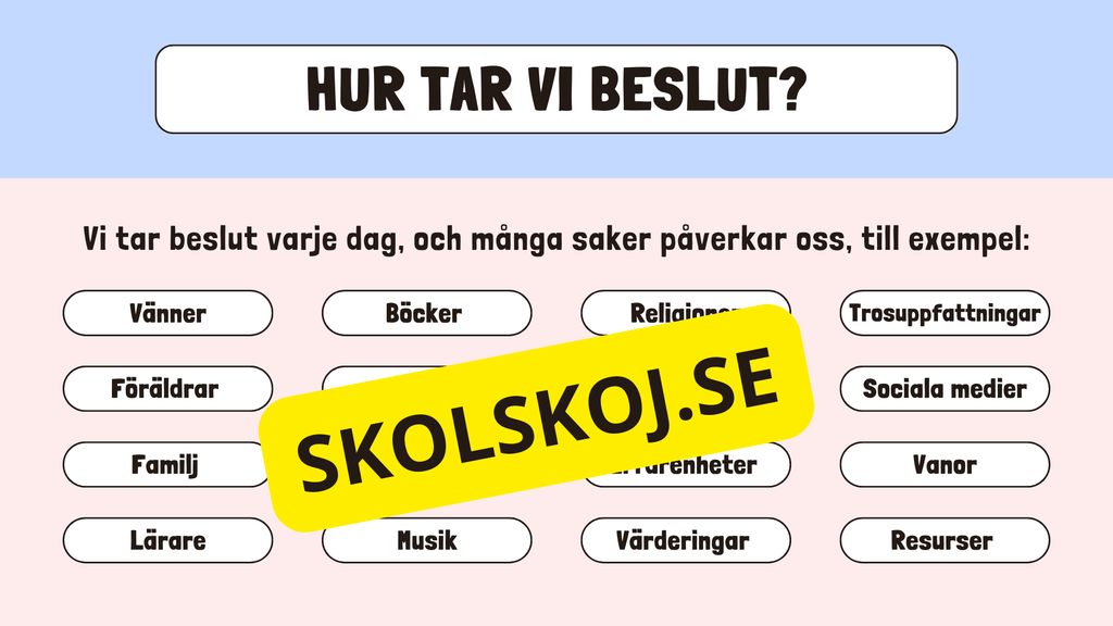 Etik och moral - Årskurs 6 - 9