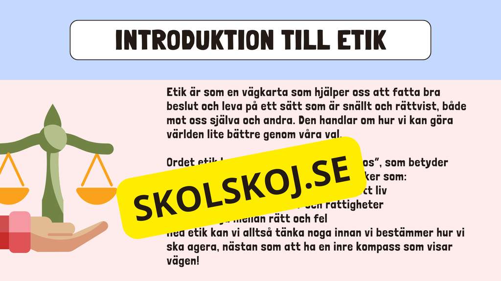 Etik och moral - Årskurs 6 - 9