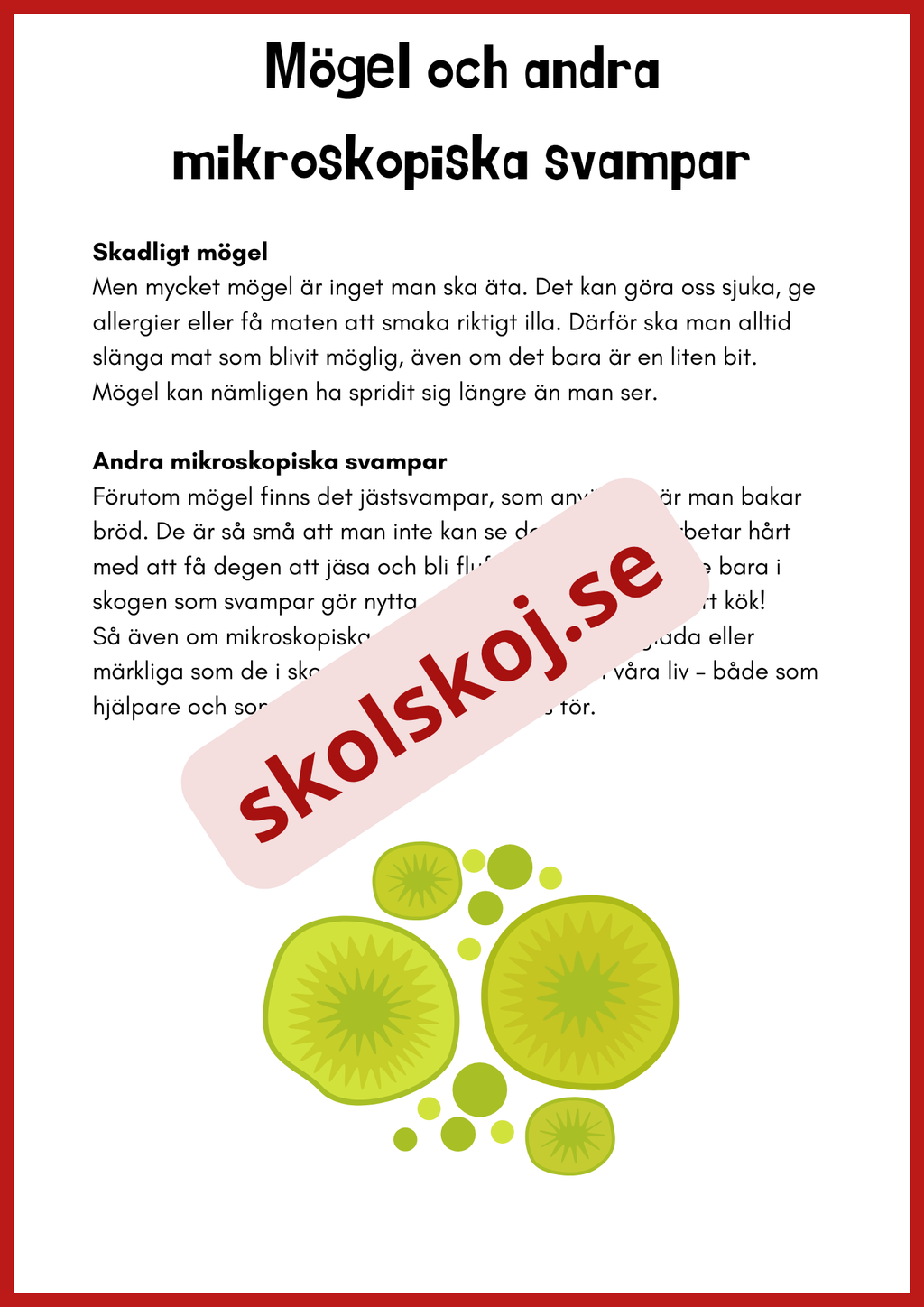 Svampar lavar och mikroorganismer - Årskurs 4 - 6