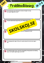 Problemlösning - Vikt - Årskurs 5 - 6