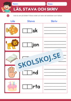 Läs stava och skriv - Häfte