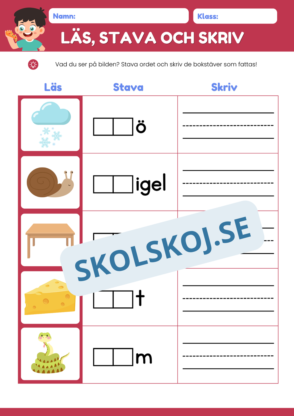 Läs stava och skriv - Häfte