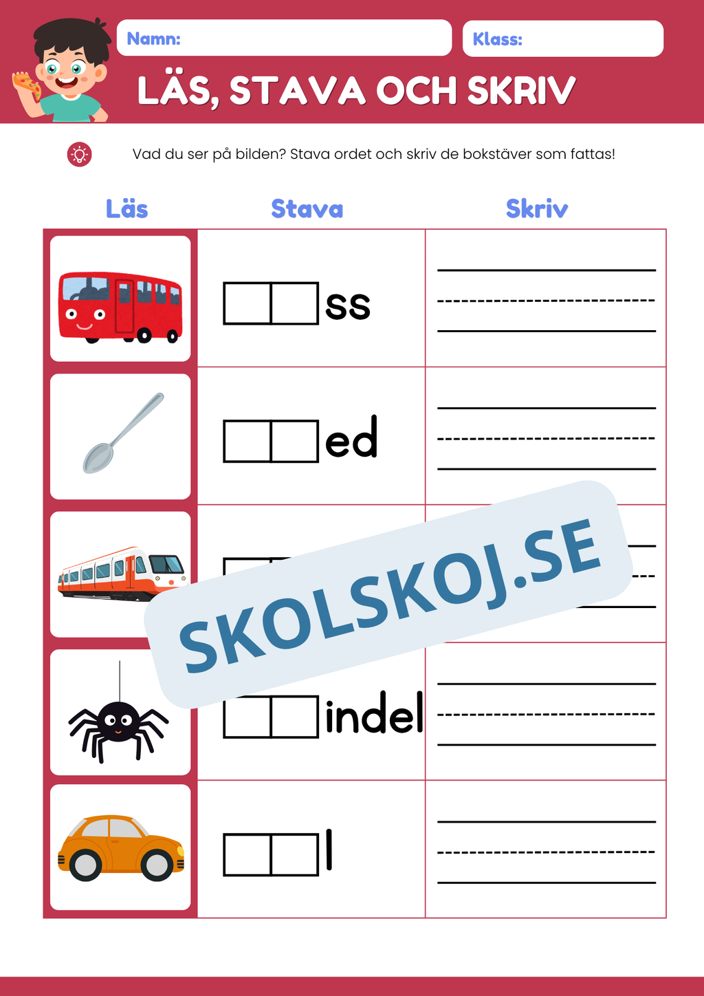 Läs stava och skriv - Häfte