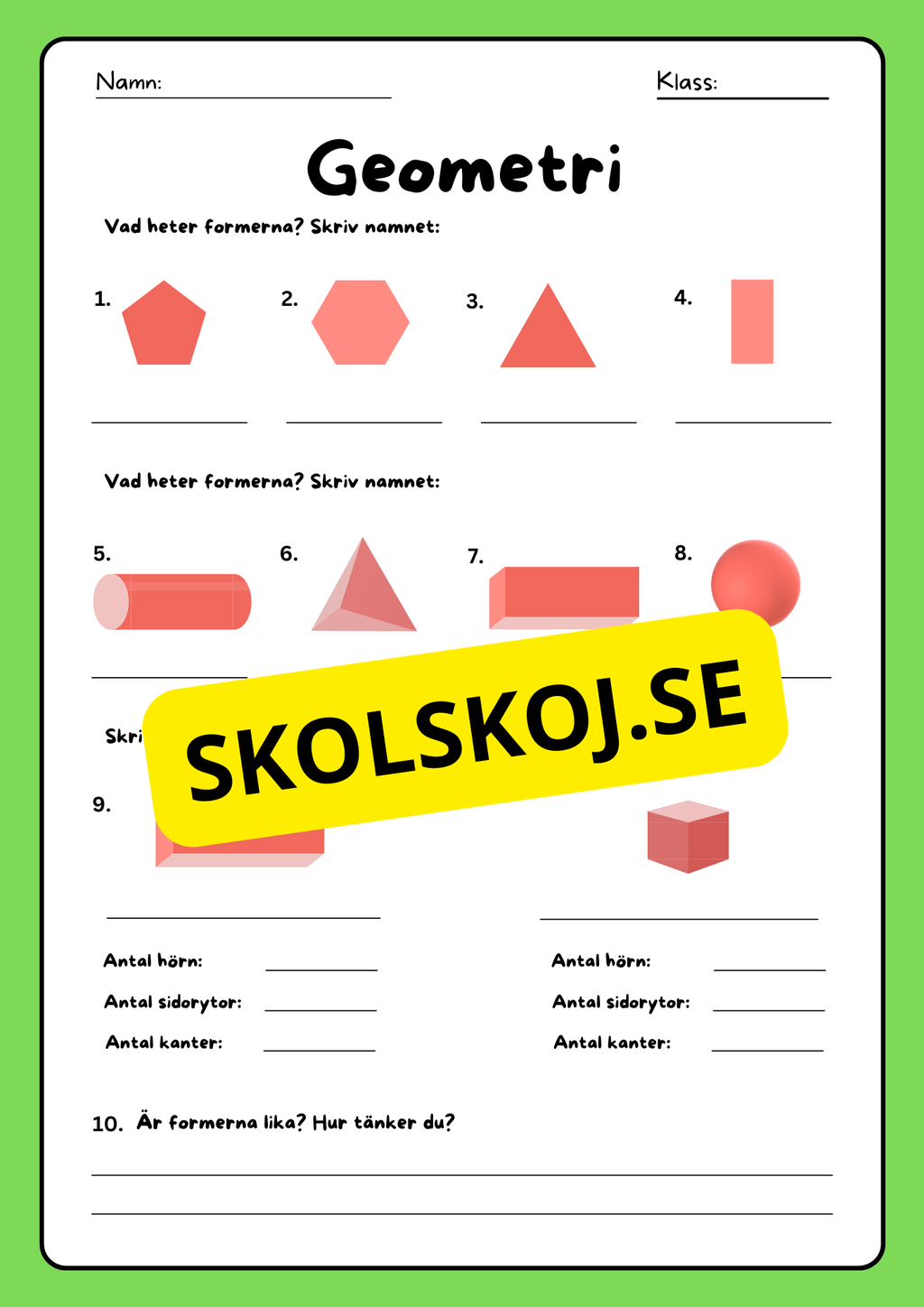 Geometri - Geometriska former - Årskurs 5 - 6