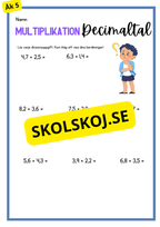 Decimaltal och vikt - Blandade uppgifter - Årskurs 5