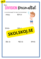 Decimaltal och vikt - Blandade uppgifter - Årskurs 5