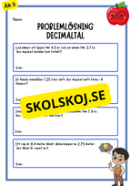 Decimaltal och vikt - Blandade uppgifter - Årskurs 5