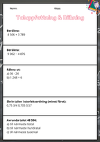 Nationella Prov – Matematik - Årskurs 6