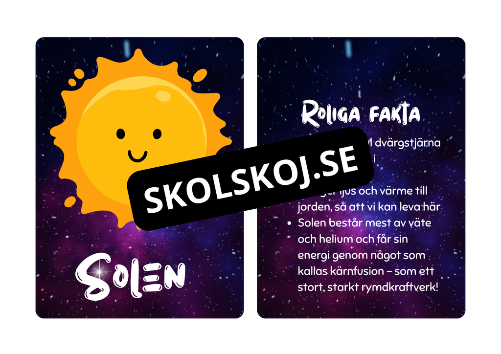 Vårt solsystem - Flashkort